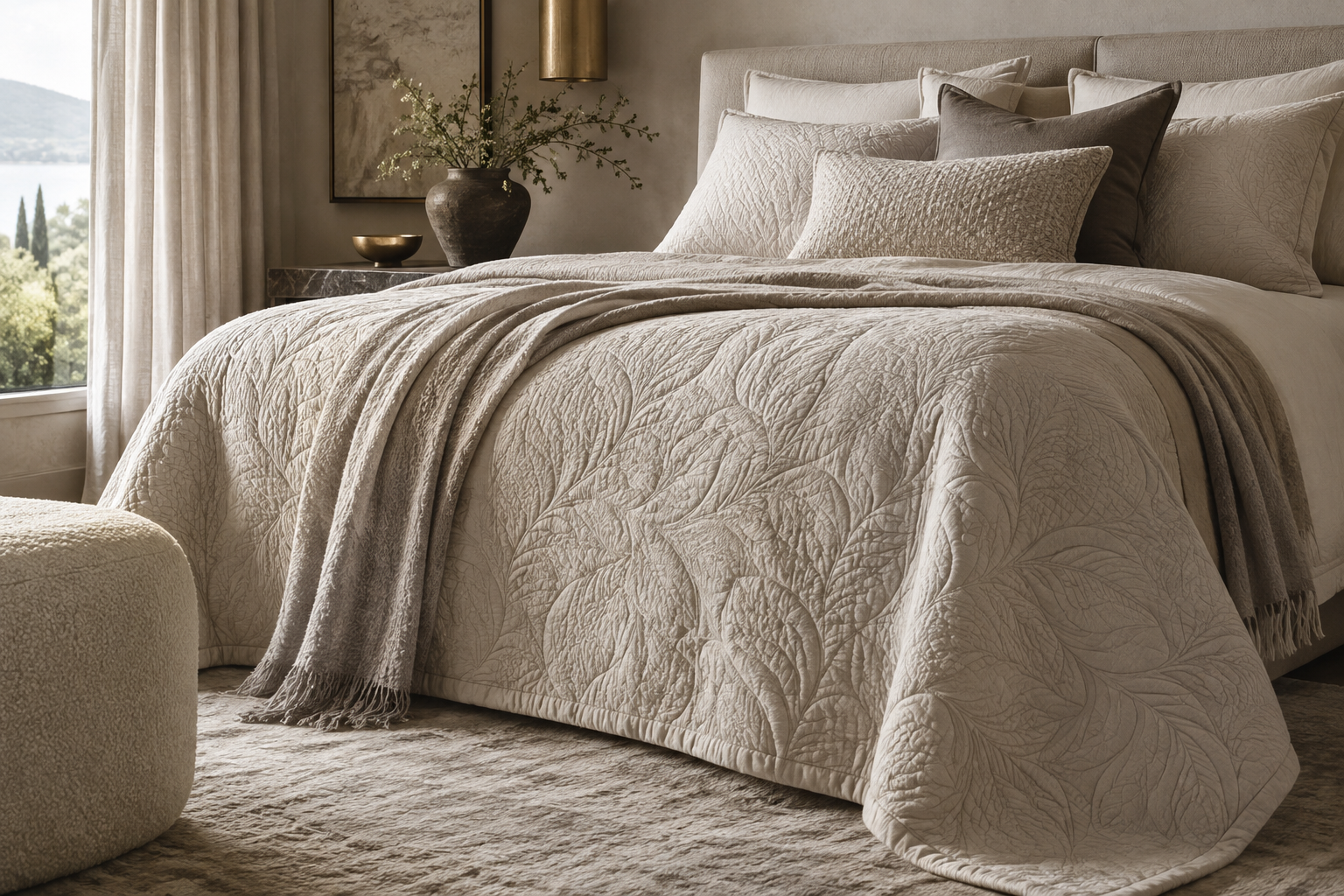 Elegant bedcover styling