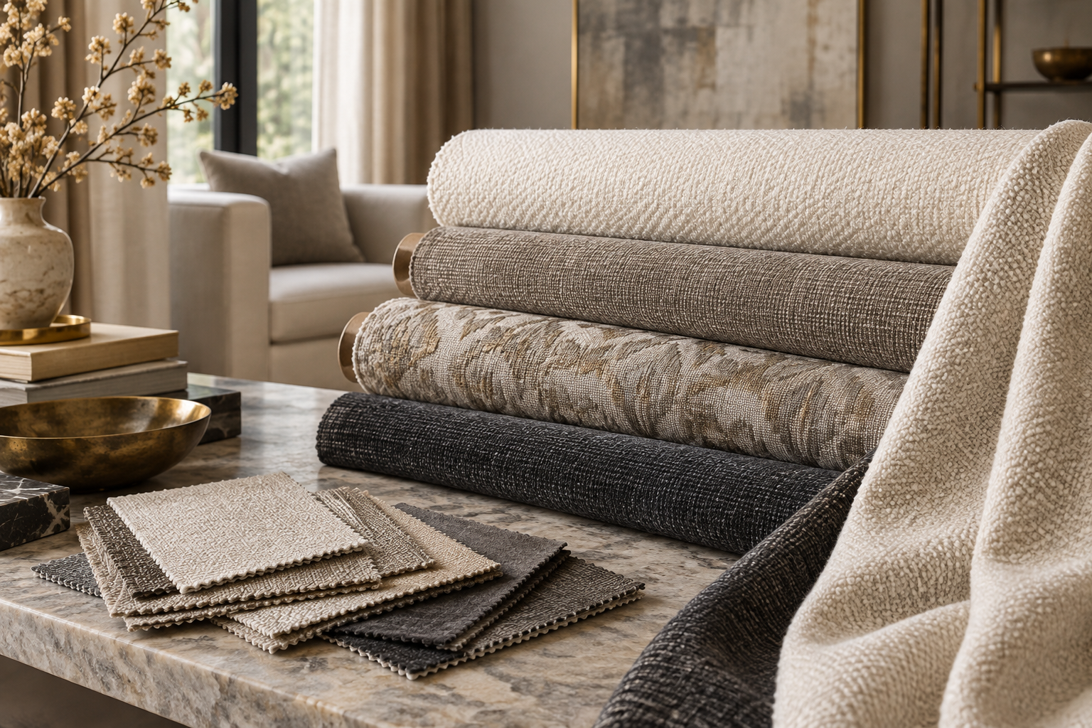 Rich burgundy woven sofa fabric